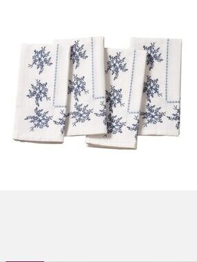 Blue Floral Cotton Napkin Set - Home Kitchen